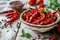 Organic Sizzle Crop in Bowl on Rustic Wooden Table