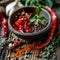 Organic Sizzle Crop in Bowl on Rustic Wooden Table