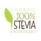 Organic stevia sweetener logo. Healthy product label vector Illustration