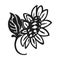 Organic sunflower icon, simple style