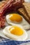 Organic Sunnyside up Egg with toast and bacon
