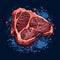 Organic Texture Meat Cut Illustration With Dark Proportions