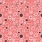 Organic textured random pink circles in a seamless pattern tile