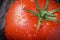 Organic tomato with Water Droplets Macro