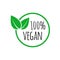 Organic vegan design template. Raw, healthy food badge