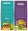 Organic vegetable farming flyers set