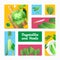 Organic Vegetables Herbs Colorful Headers Poster