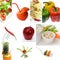 Organic Vegetarian Vegan food collage bright mood