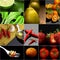 Organic Vegetarian Vegan food collage dark