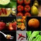 Organic Vegetarian Vegan food collage dark