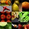 Organic Vegetarian Vegan food collage dark