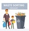 Organic waste recycling - modern cartoon people characters illustration