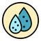 Organic water drops icon vector flat