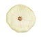 Organic white squash patisson cutout on white