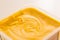 Organic yellow shea butter soap base closeup