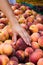Organically grown Peaches at farmers market