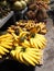 Organics banana and tropical fruits on street market