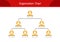 Organization Chart Infographics with People Icon and Abstract Line, Business Structure, Hierarchy of employees, org Vector