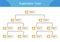 Organization Chart Infographics with People Icon and Abstract Line, Business Structure, Hierarchy of employees, org Vector