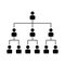 Organization Chart Silhouette with People isolated white background. Corporate Hierarchy Structure