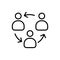 Organization structure business people icon simple line flat illustration