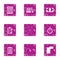 Organize document icons set, grunge style