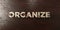 Organize - grungy wooden headline on Maple - 3D rendered royalty free stock image