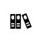 Organize Office Folders, Stack Books. Flat Vector Icon illustration. Simple black symbol on white background. Organize Office