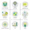 Organize Time Business Management Connection Target Combination Icon Set