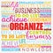 ORGANIZE word cloud collage, business concept background