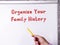 Organize Your Family History phrase on the page