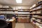 organized business document library with tidy bookshelves and labeled folders