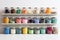 Organized Craft Supplies: Vibrant Colors and Intricate Details