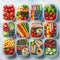 Organized Meal Prep with Fresh Fruits and Vegetables in a Modern Kitchen