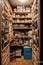 organized and tidy office supply closet with labeled shelves