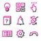 Organizer web icons, pink contour series