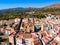 Orgiva town aerial panoramic view in Alpujarras, Spain