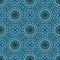Oriental blue geometrical kaleidoscope pattern background art