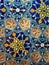 Oriental ceramics blue decor flower tiles patterns handcraft
