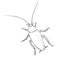 Oriental cockroach, macro of insects. Pest control. Vector outline illustration in cartoon doodle style, isolated