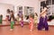 Oriental dance teacher teaches children