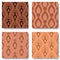 Oriental desert style seamless pattern set with warm terracotta color.