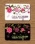 Oriental designed gift card with branches of japanese cherry flowers.
