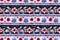 oriental ethnic Japanese floral seamless carpet pattern with red blue flowers on white background