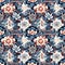 oriental ethnic traditional Japanese floral seamless carpet pattern with flowers on background