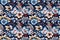 oriental ethnic traditional Japanese floral seamless carpet pattern with flowers on background