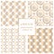 Oriental gold and white ornate vector seamless patterns set