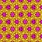 Oriental golden continuous pattern with violet mosaic on golden background with effect of silk