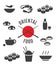 Oriental japanese food icons