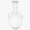 Oriental jar black and white wireframe image